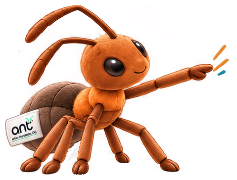 Rufa the wood ant, pointing the way.