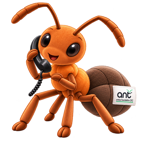 Rufa the wood ant, on the telephone.